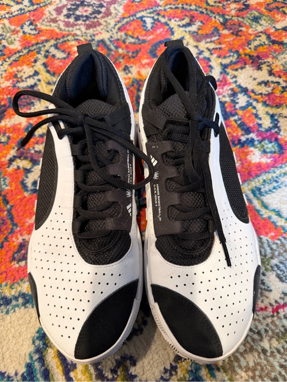adidas Black and White Basketball Sneakers